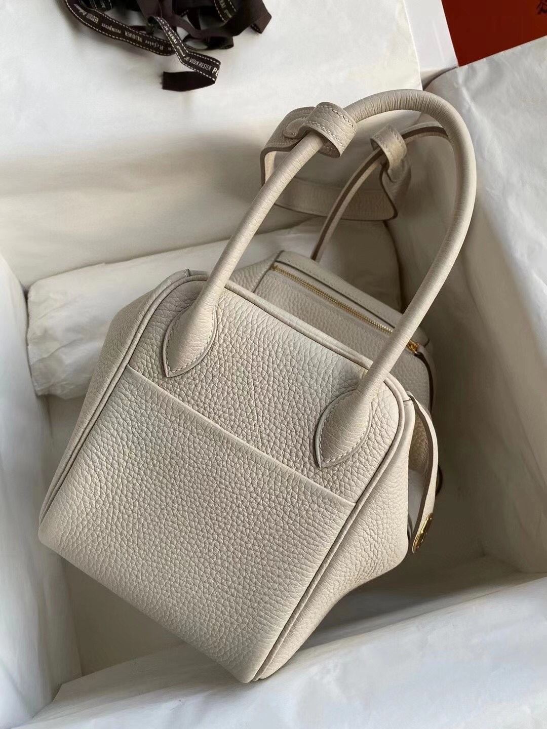 에르메스 린디백26 나타 화이트 금장 끌레망스 가죽